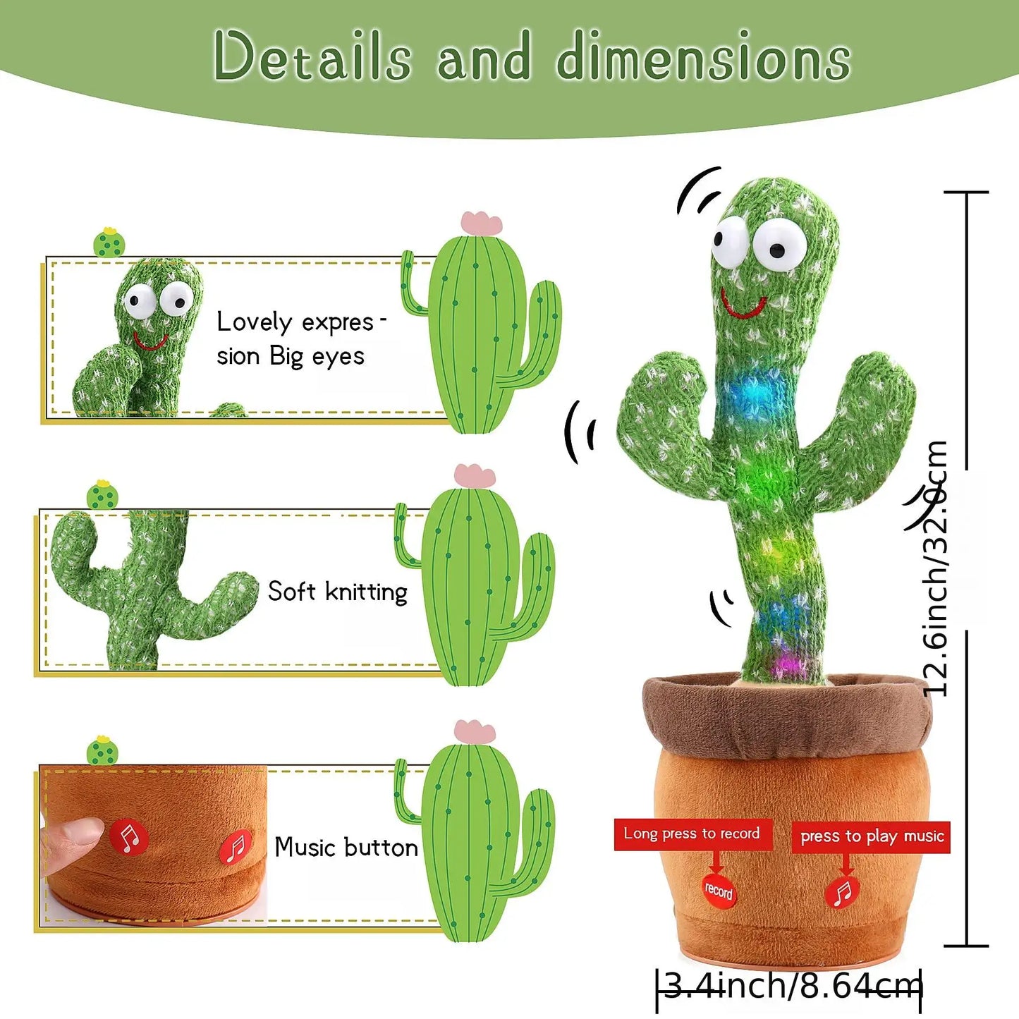 Female fusion™-Cacto Dancing Cactus Plush Toy