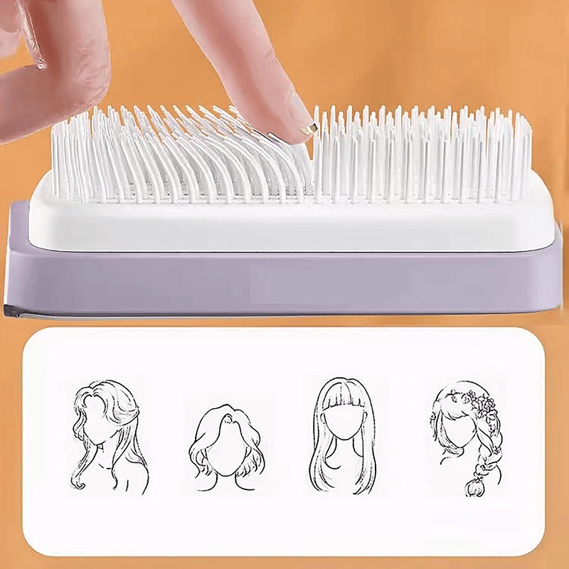 Female fusion™-SELF CLEANING HAIR COMB (IMPORTED)