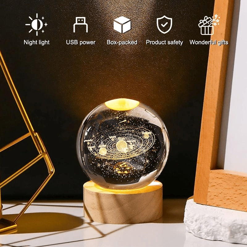 Female fusion™-Night Light Galaxy Crystal Ball Lamp